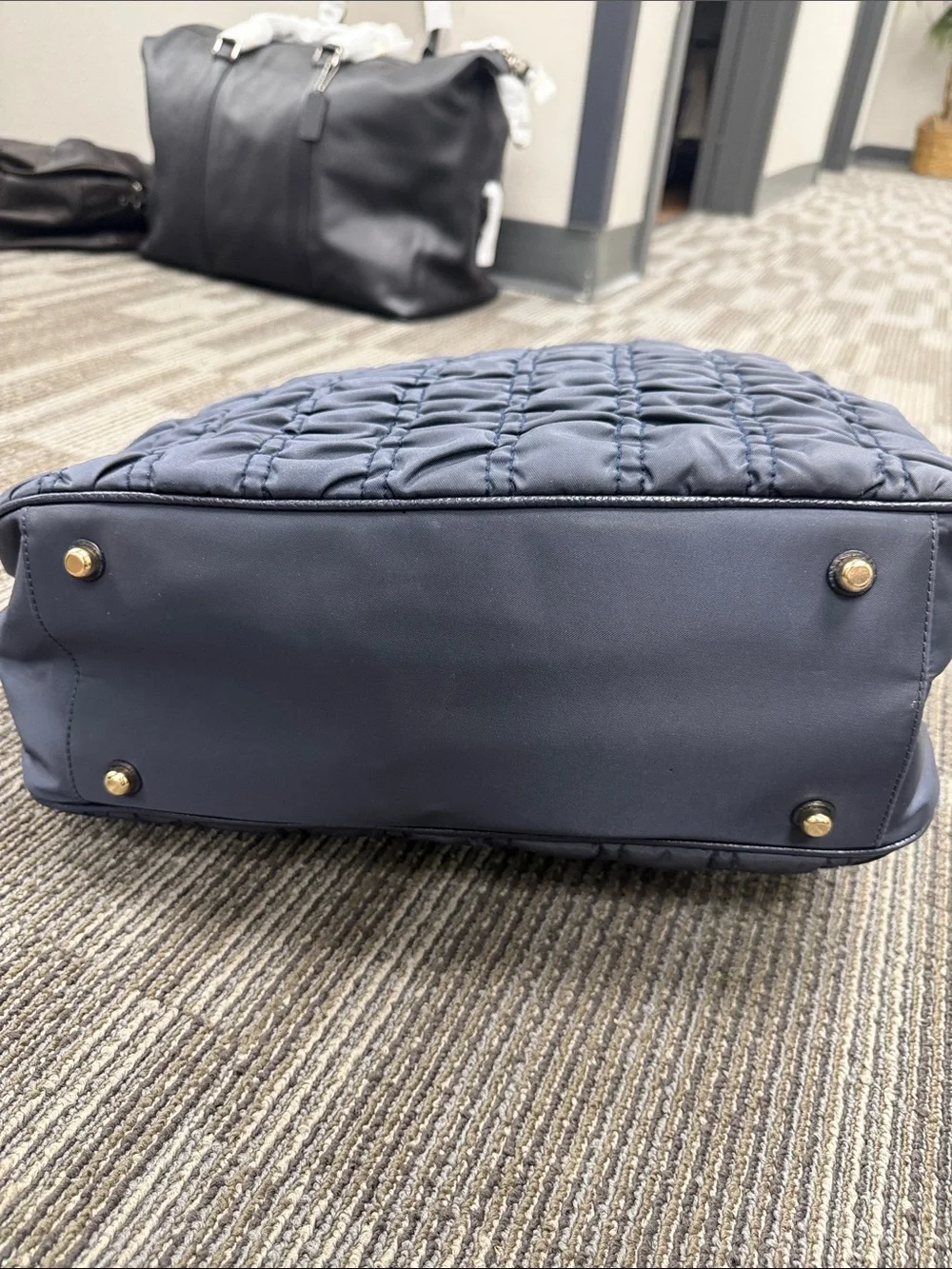 Coach Court Tote with Ruching and Leather Details. NWT